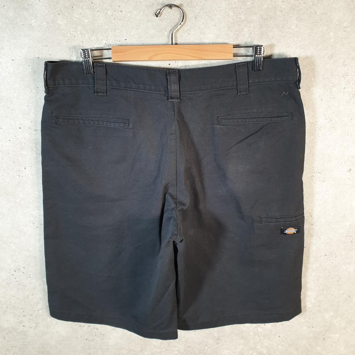 Vintage Dickies Baggy Chino Shorts Jorts Cargo Mens W36 Black Relaxed Fit