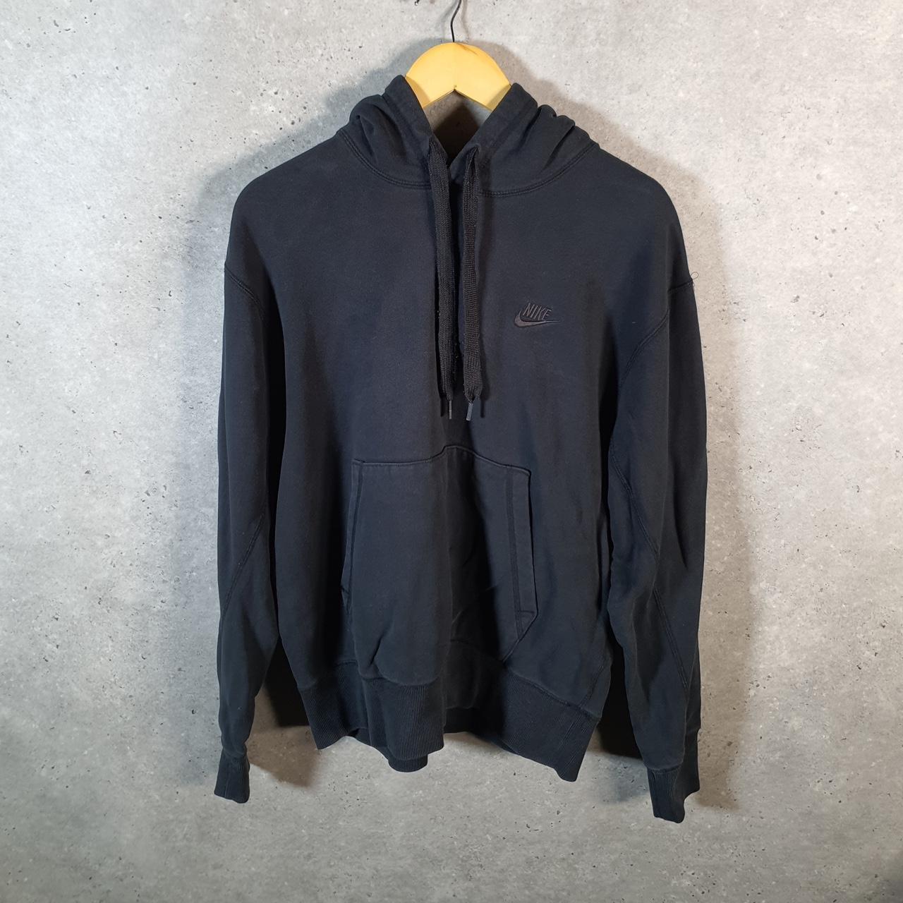 Vintage Nike Club Embroidered Hoodie Men’s Medium Black Swoosh Y2K Pullover