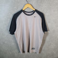 Vintage Nike Team MLB Baseball Dri Fit T Shirt Men’s Medium Beige Printed Swoosh Athletic