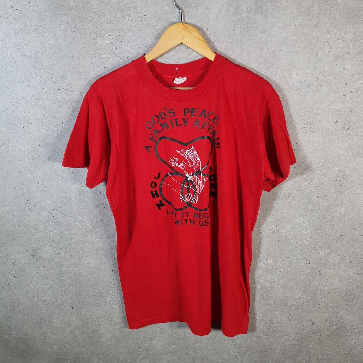 Vintage Gods Affair Best 90s USA Single Stitch T Shirt Men’s Small Red Big Fish Vintage