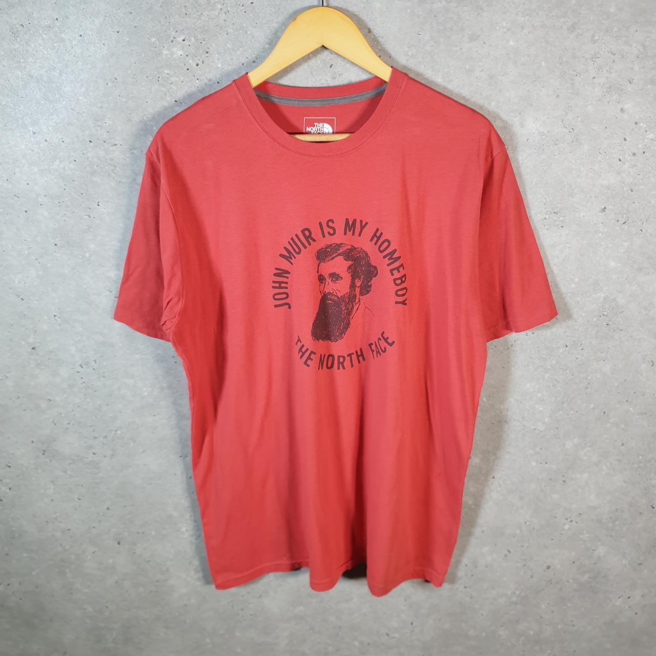 Vintage The North Face TNF Spellout T Shirt Shirt Men’s Large Red Logo Athletic C9607