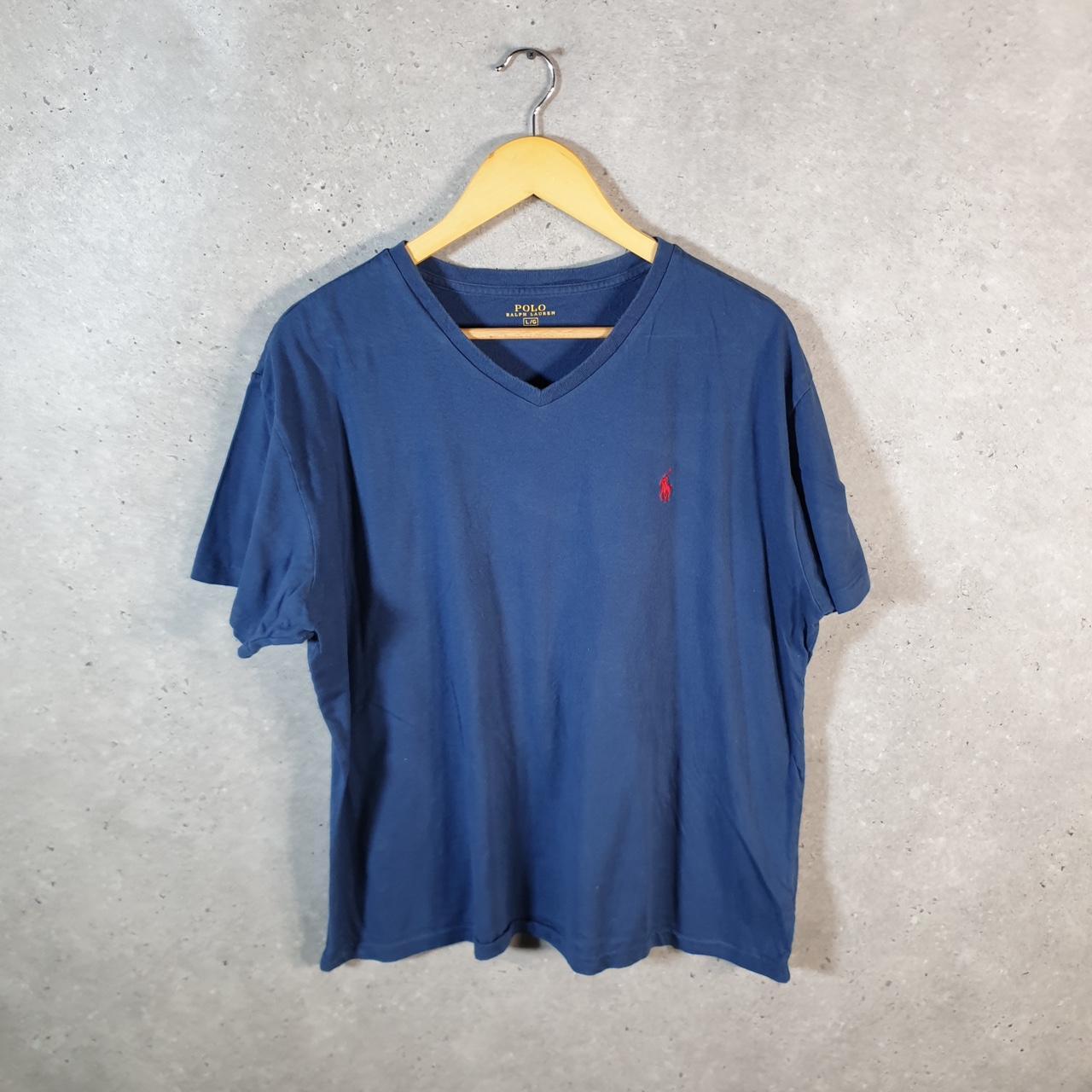 Vintage Ralph Lauren Polo T Shirt Men’s Large Blue Embroidered Custom Fit Pony