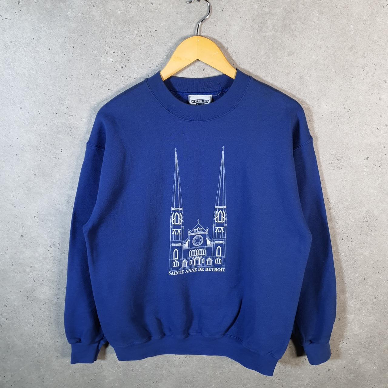 Vintage Lee Heavyweight Sweatshirt Men’s Medium Blue Sainte Anne De Detroit