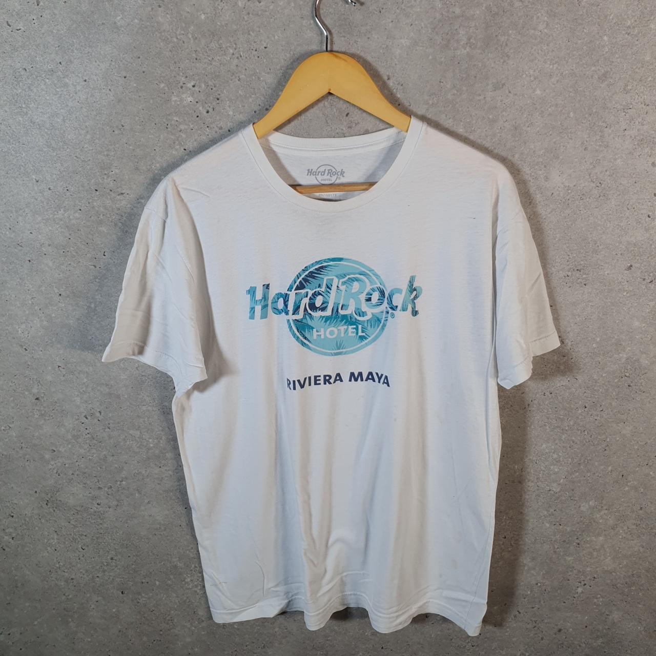 Vintage Hard Rock Hotel Riviera Maya 90s USA Spellout T Shirt Men’s Medium White