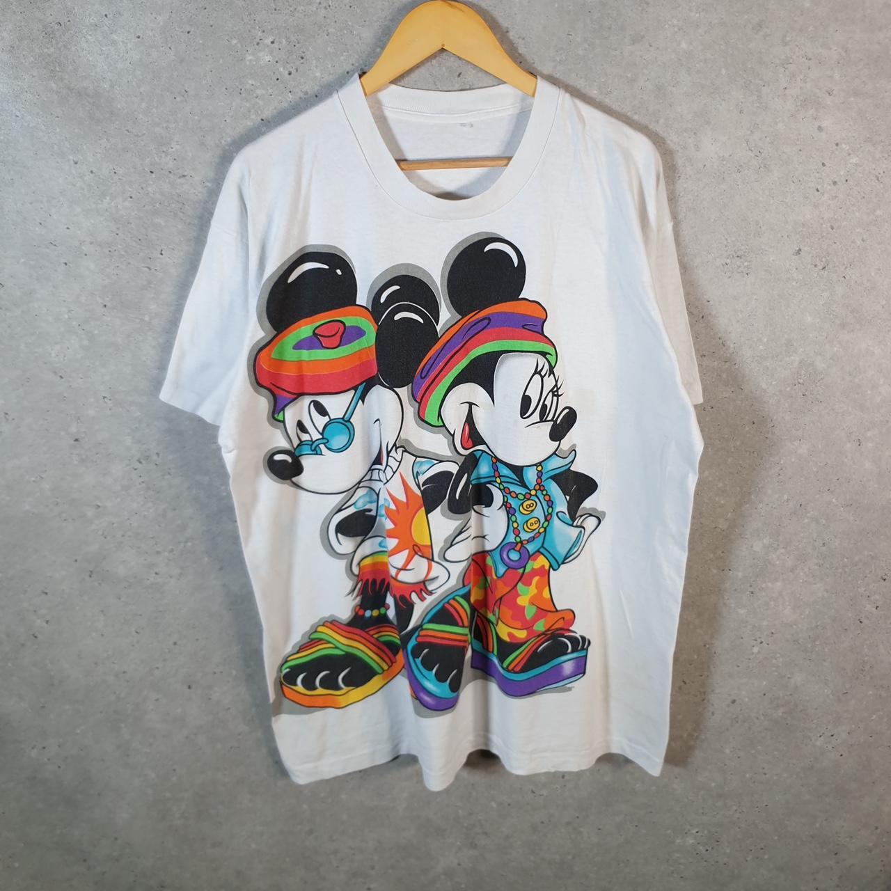 Vintage Mickey Mouse Graphic 90s USA Single Stitch T Shirt Men’s XL White