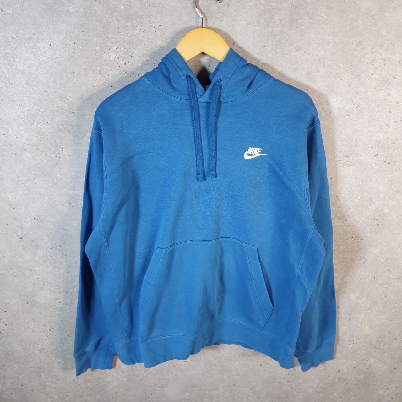 Vintage Nike Club Embroidered Hoodie Men’s Medium Blue Swoosh Y2K Pullover