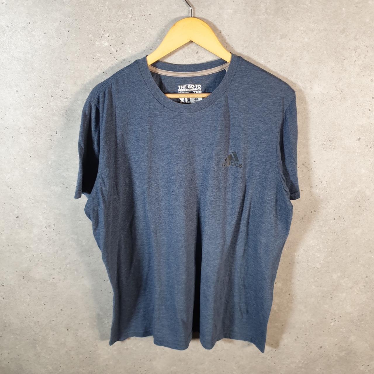 Vintage Adidas Go To Performance T Shirt Men’s XL Grey Three Stripes Logo Athletic