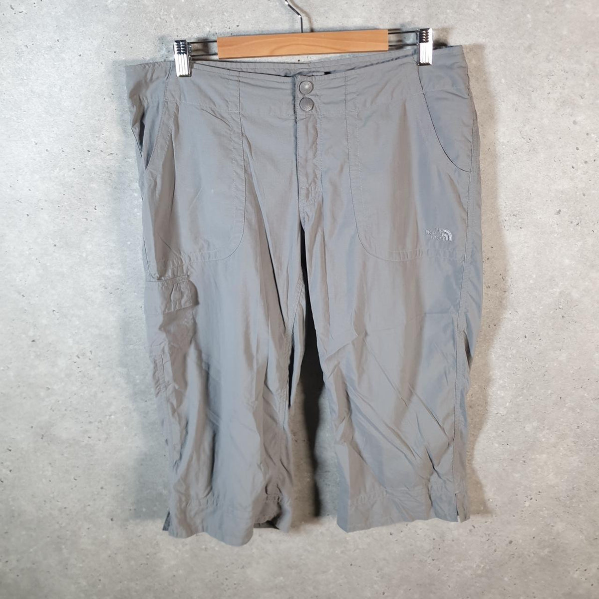 Vintage The North Face TNF Shorts Jorts Chino Cargo Womens UK16 Grey Baggy Cotton