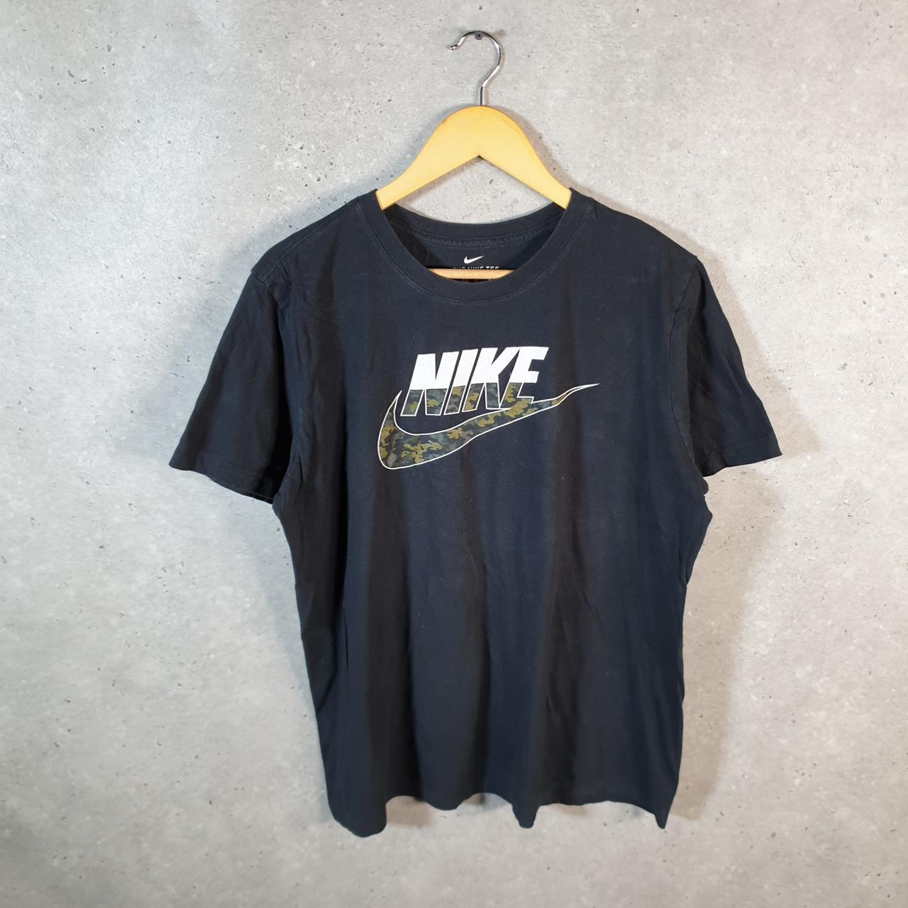 Vintage Nike Spellout Club T Shirt Men’s Large Black Logo Swoosh Athletic C9907