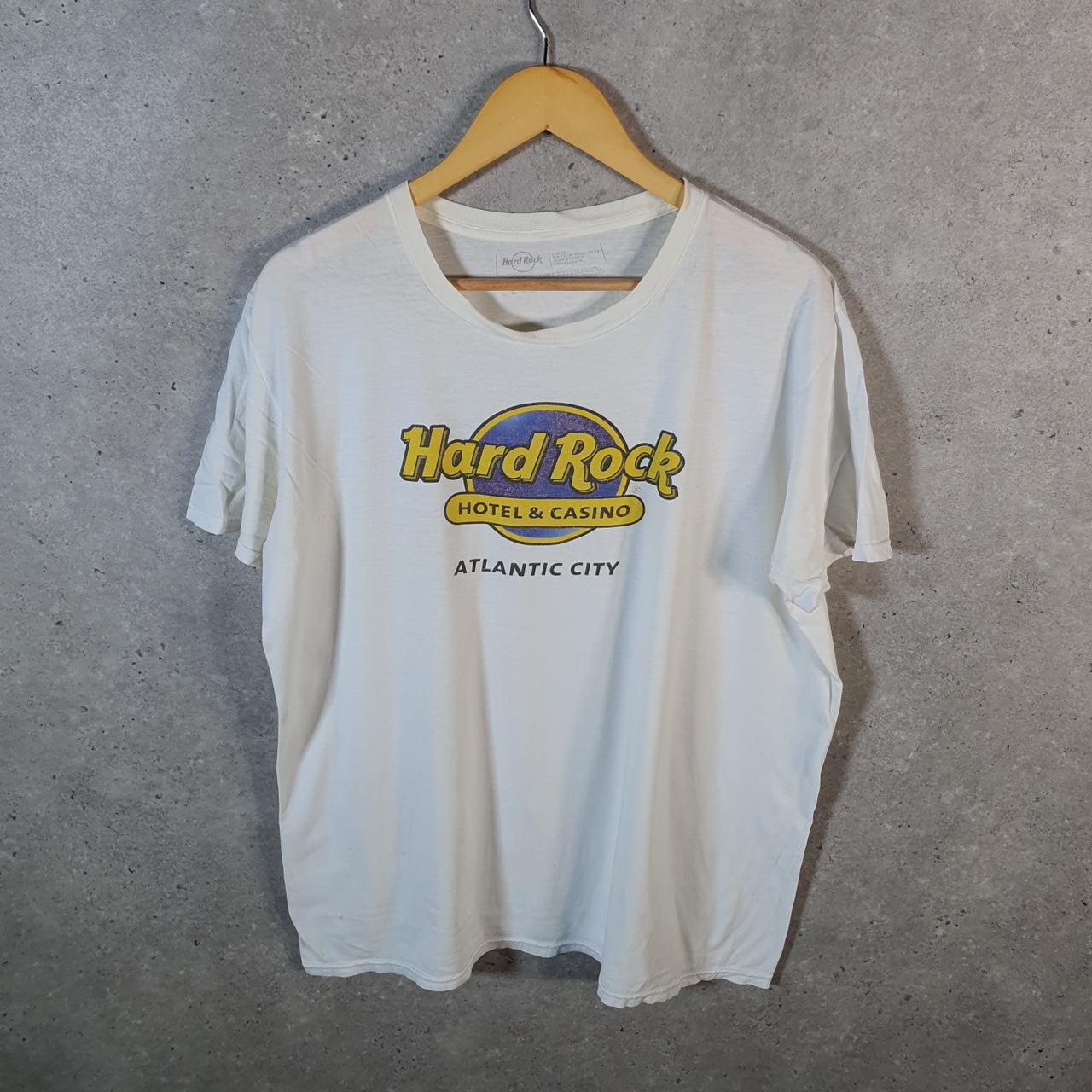 Vintage Hard Rock Hotel Atlantic City 90s USA Spellout T Shirt Men’s Large White