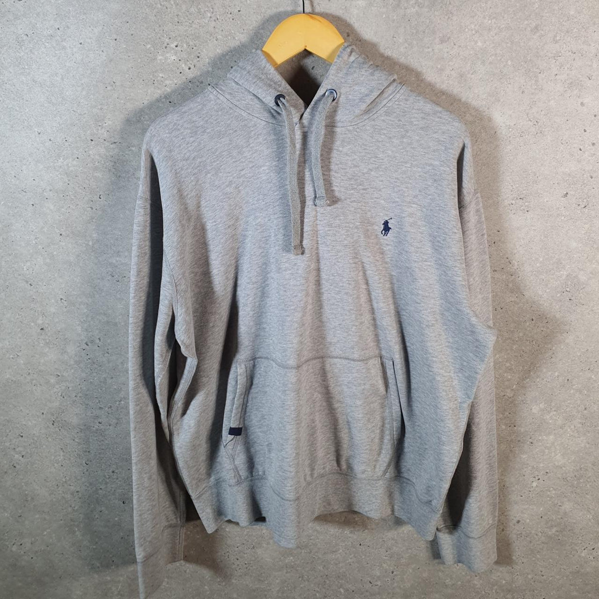 Vintage Ralph Lauren Polo Heavyweight Hoodie Men’s XL Grey Cotton Pullover Pony