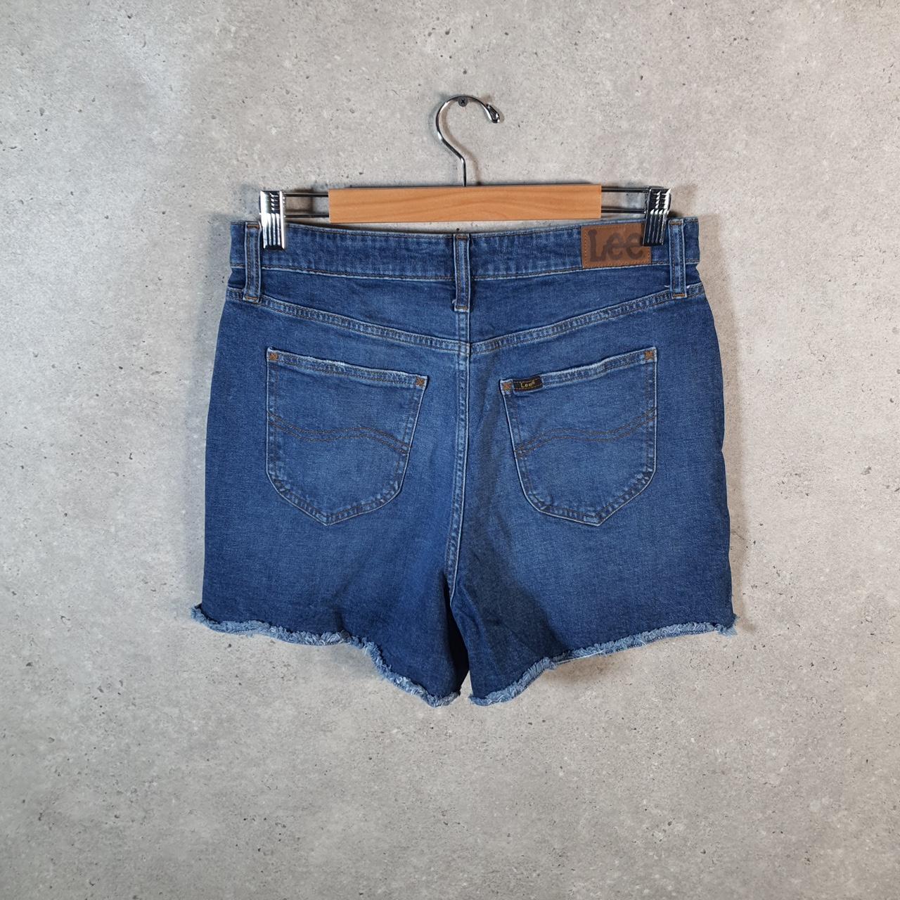Vintage Lee Baggy Shorts Jorts Cargo Womens W30 Blue Denim Relaxed Cargo