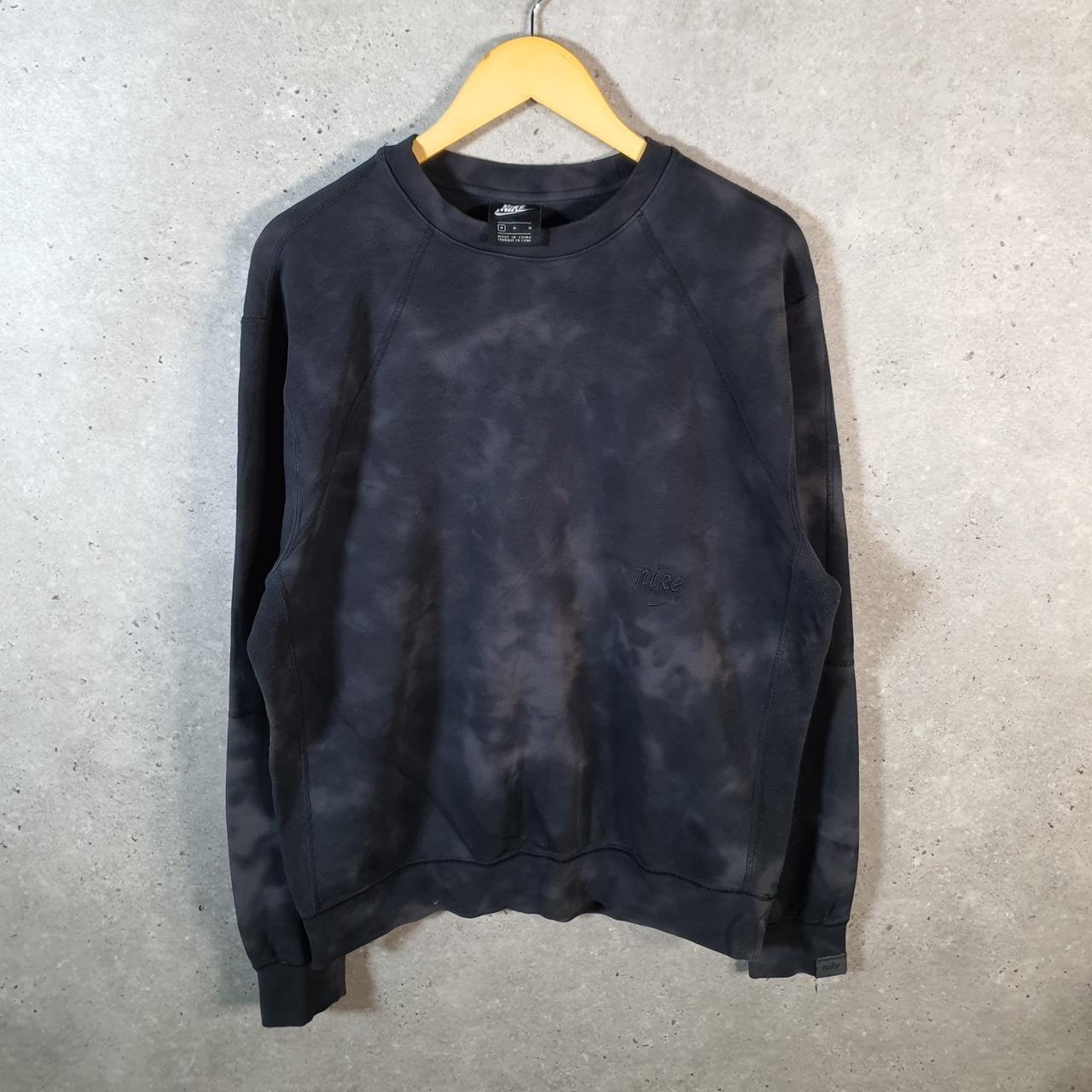 Vintage Nike Club Sweatshirt Mens Medium Tie Dye Grey Swoosh Y2K Pullover Logo