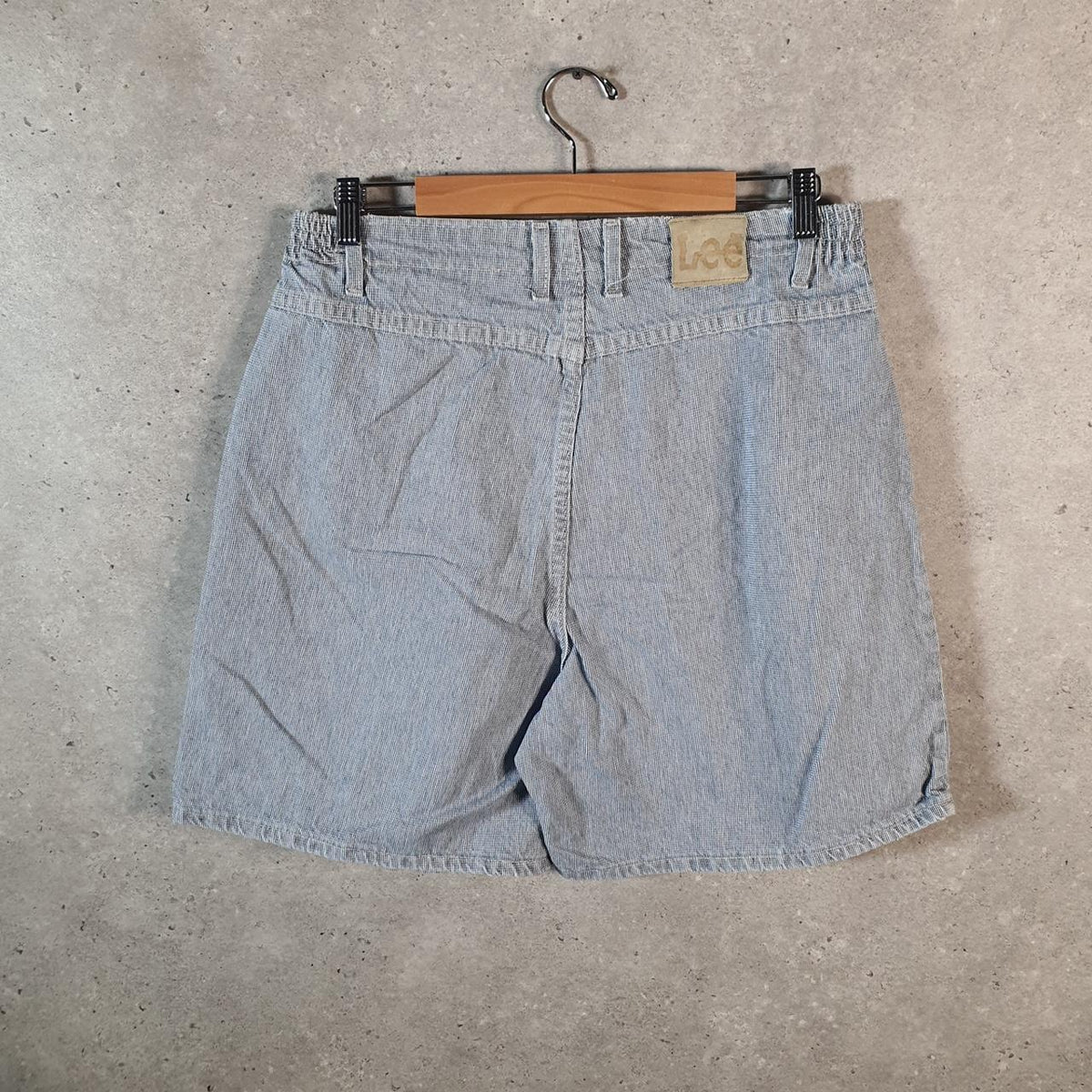 Vintage Lee Mid Rise Baggy Shorts Jorts Cargo Womens W32 Blue Relaxed Denim A4527