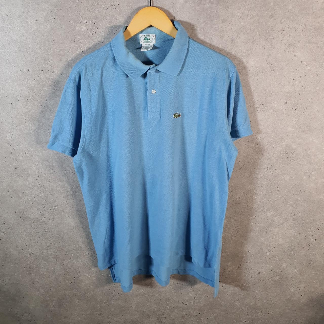 Vintage Izod Lacoste Polo Shirt Men’s Medium Blue Classic Fit Embroidered Logo