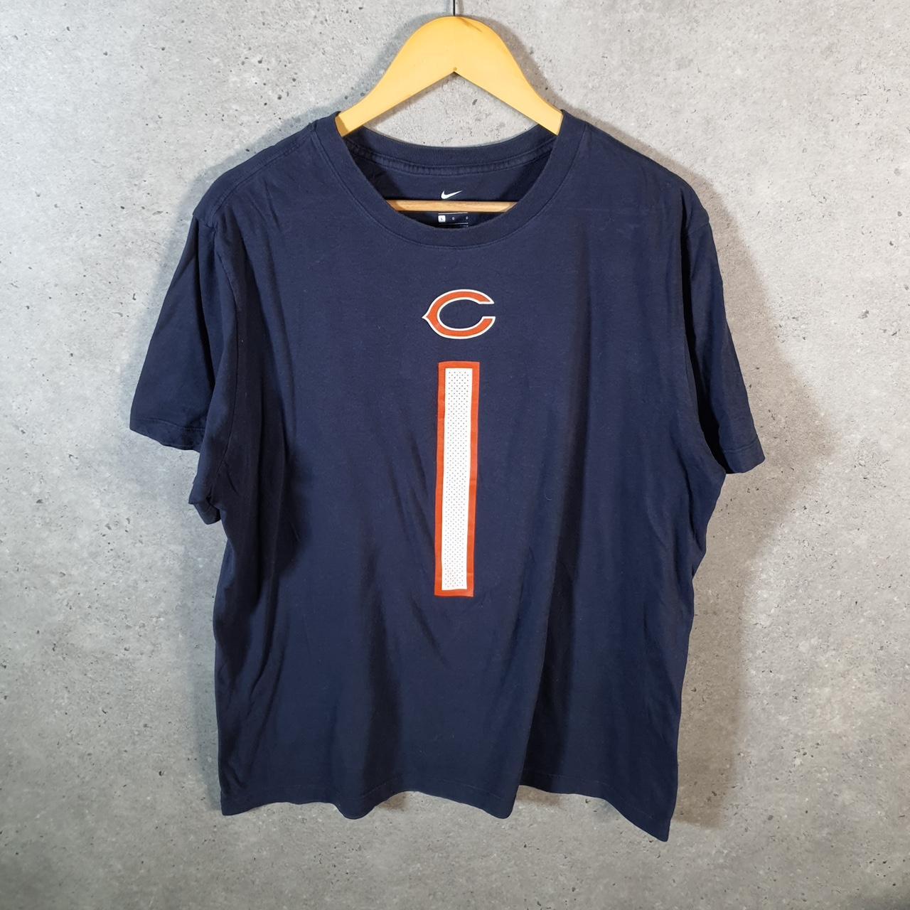 Vintage Nike Chicago Bears Fields 1 NFL T Shirt Men’s Large USA Blue Swoosh Athletic