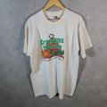Vintage Fruit of the Loom Grandpa Christmas Santa 90s Single Stitch T Shirt Men’s XL White C9257