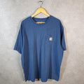 Vintage Carhartt Pocket T Shirt Men’s XL Blue Workwear Chore Utility Loose Fit C9197