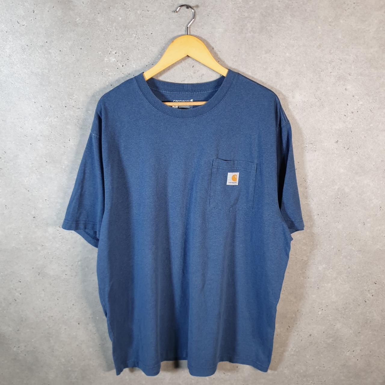 Vintage Carhartt Pocket T Shirt Men’s XL Blue Workwear Chore Utility Loose Fit C9197