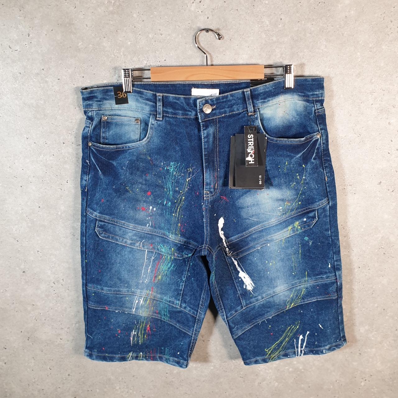 Vintage GS115 Baggy Y2K Hip Hop Jorts Shorts Mens W36 Blue Denim USA