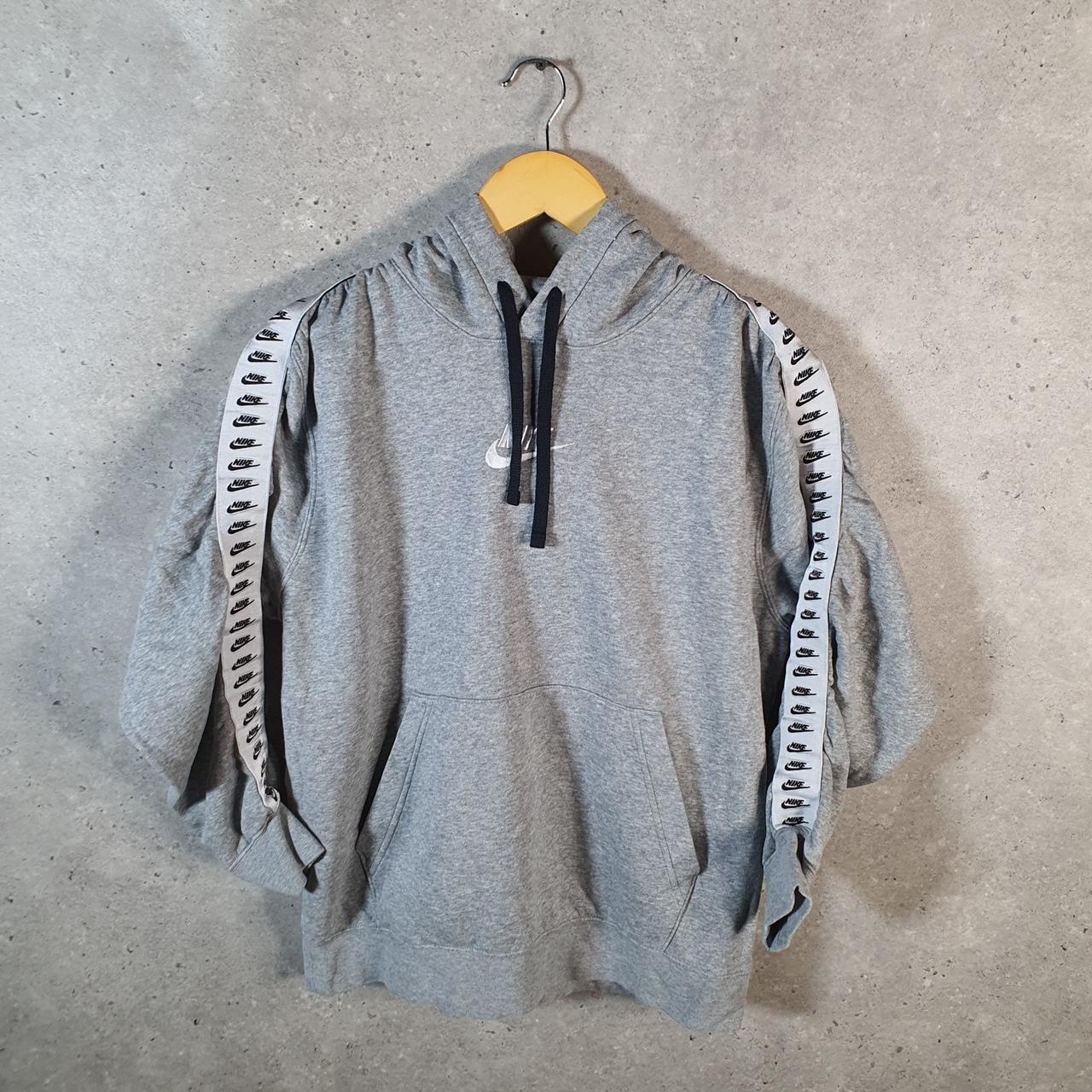 Vintage Nike Club Hoodie Womens Medium Grey Centre Swoosh Y2K Pullover Logo