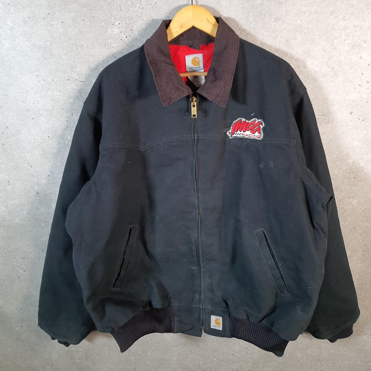 Vintage Carhartt Santa Fe Work Jacket Men’s XL Black J13 BLK USA Big Fish Vintage