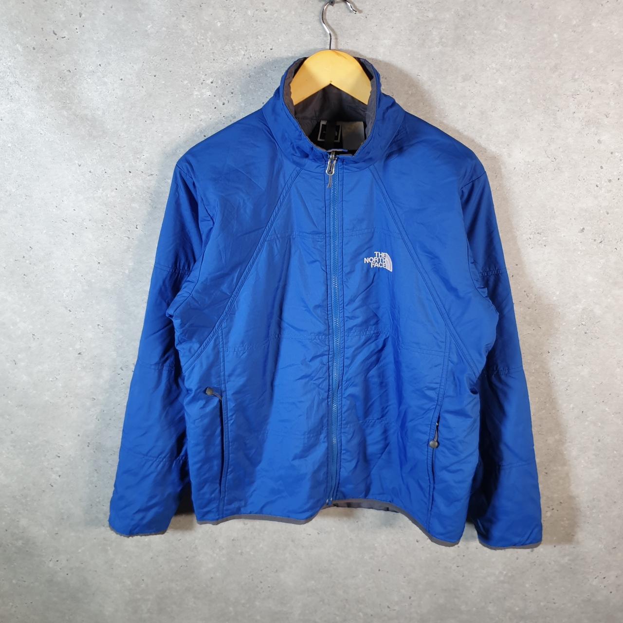 Vintage The North Face TNF Windbreaker Jacket Mens Medium Blue Logo Full Zip Winter
