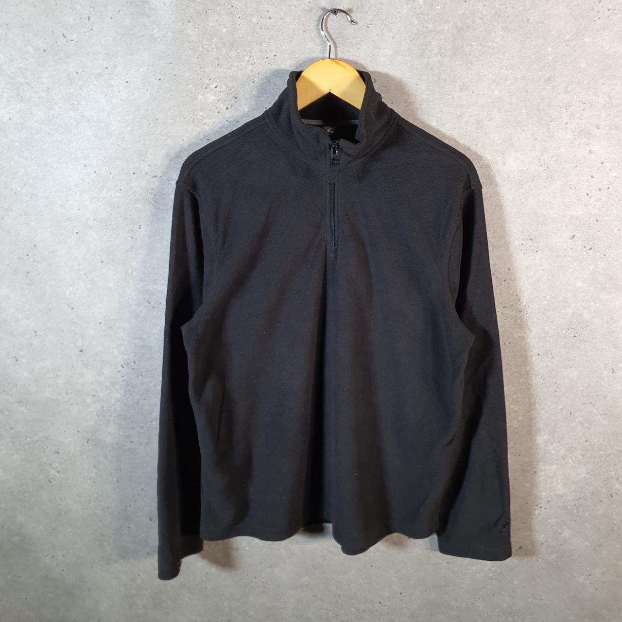 Vintage Starter 1/4 Zip Fleece Sweatshirt Mens Medium Black Logo Winter