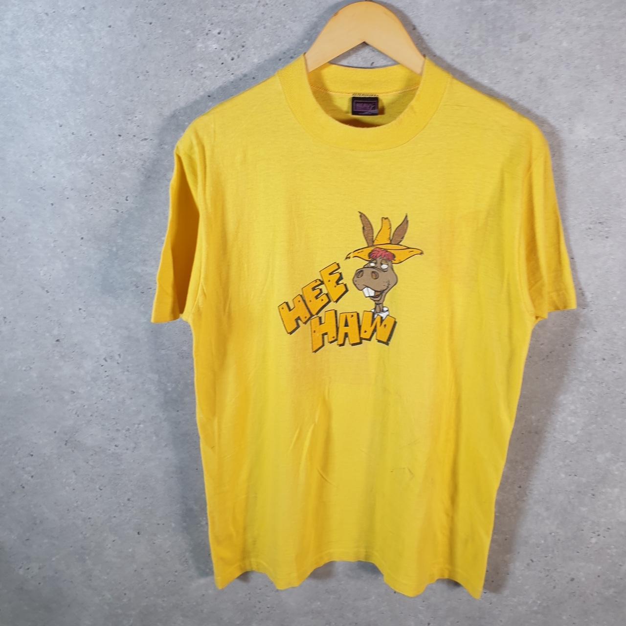 Vintage Hee Haw Donkey Single Stitch 90s USA Single Stitch T Shirt Men’s Large Yellow
