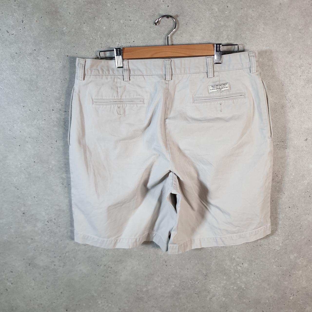 Vintage Ralph Lauren Polo Shorts Jorts Chino Cargo Men’s W36 Beige Baggy Cotton