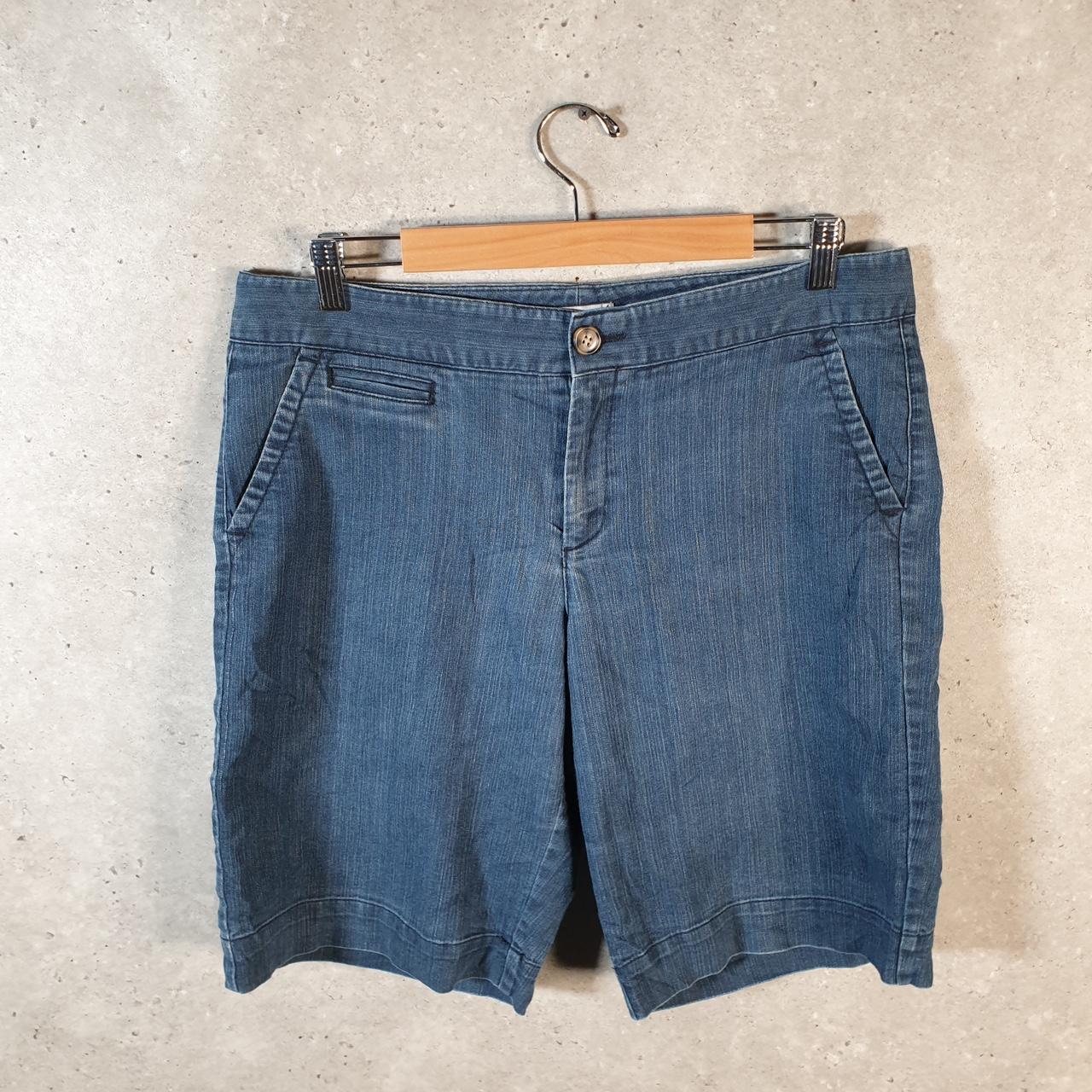 Vintage Dockers Chino Shorts Jorts Cargo Womens W34 Blue Baggy Cotton