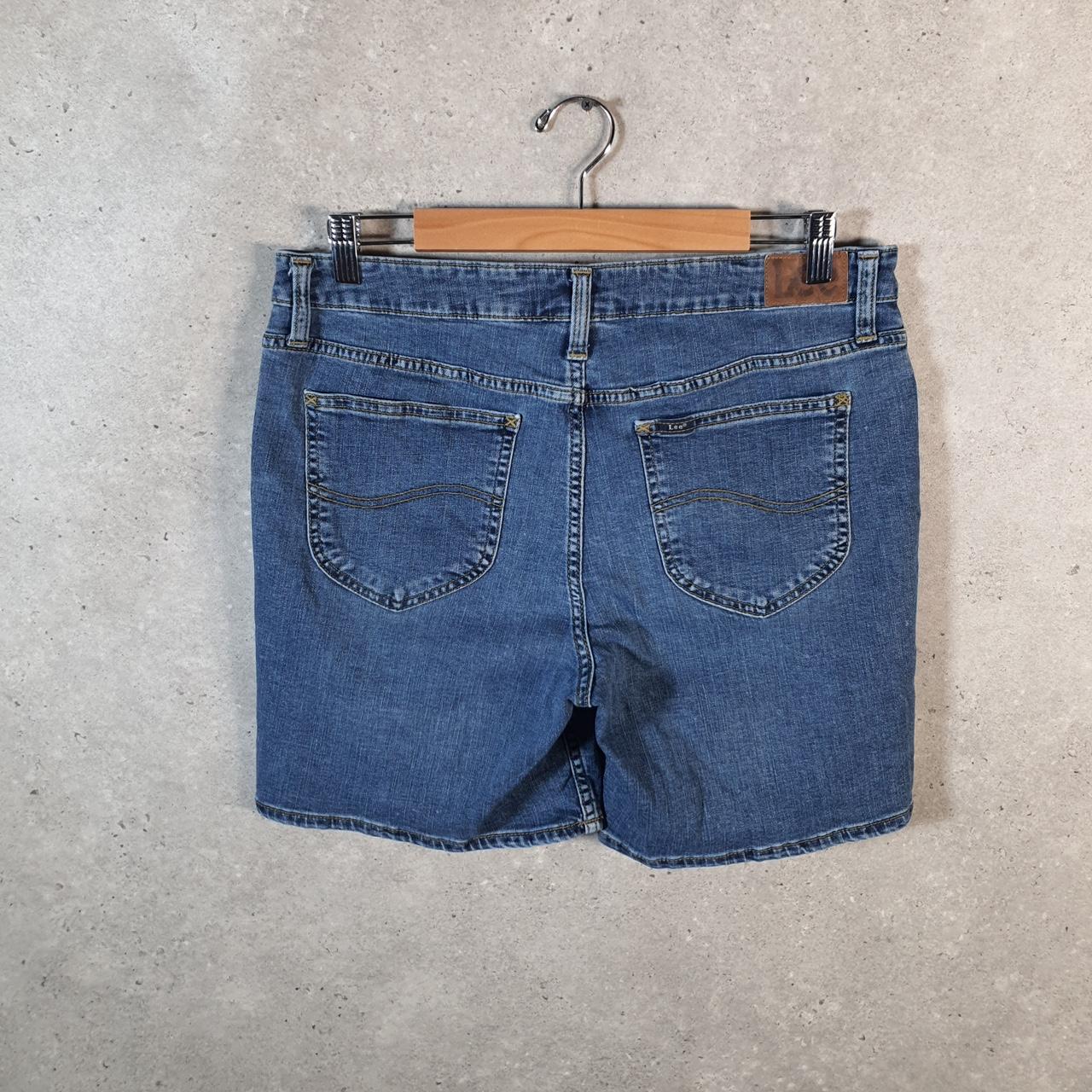 Vintage Lee Baggy Shorts Jorts Cargo Womens W32 Blue Denim Relaxed Cargo