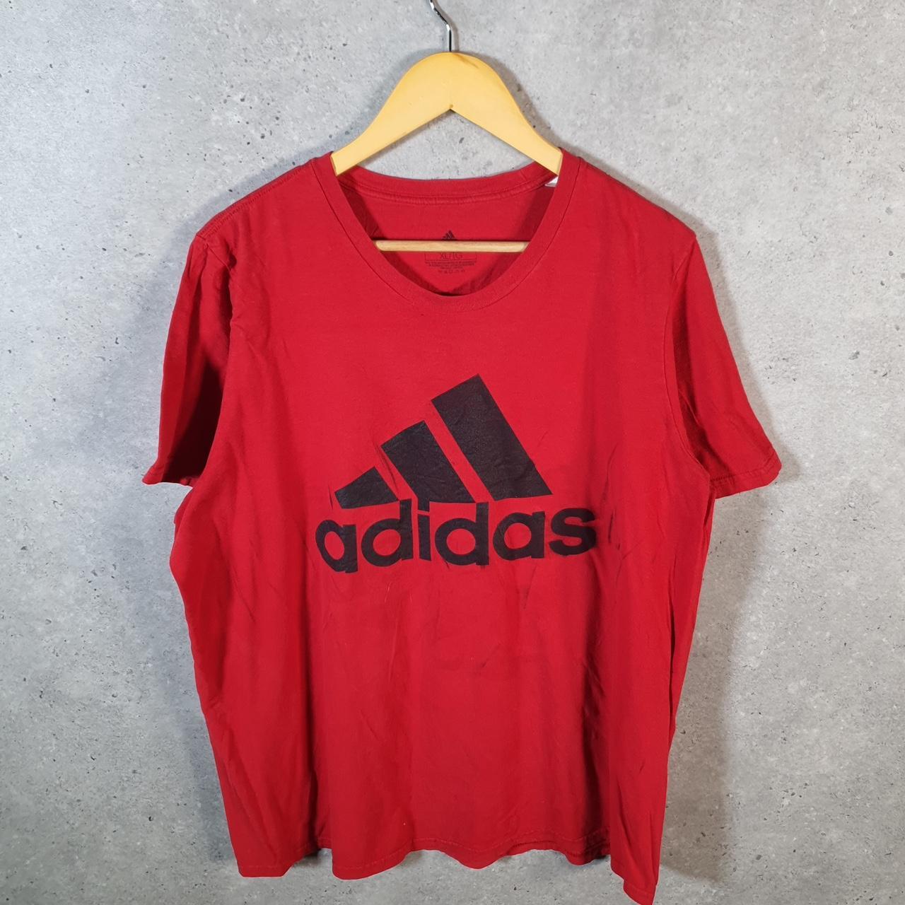 Vintage Adidas Amplifier T Shirt Men’s XL Red Three Stripes Logo Athletic