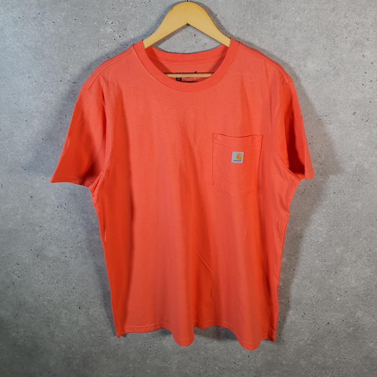 Vintage Carhartt Pocket T Shirt Womens XL Orange Workwear Chore Utility Loose Fit C9229
