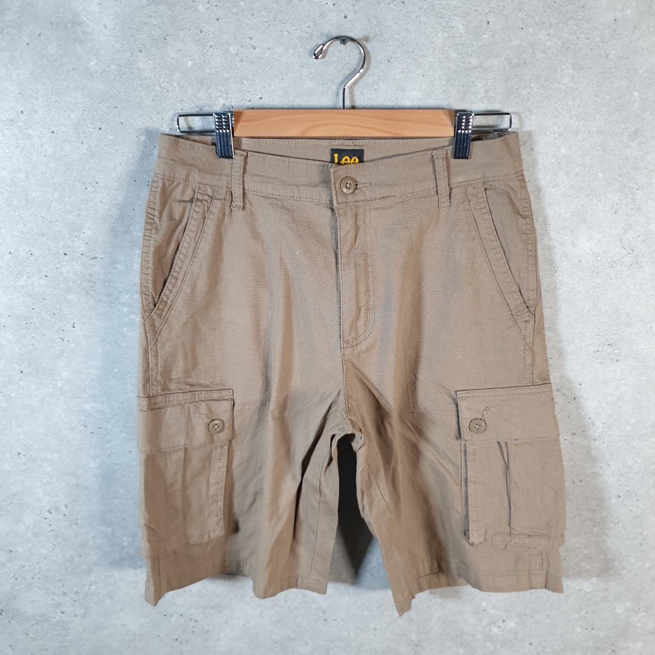 Vintage Lee Chino Shorts Jorts Cargo Mens W29 Brown Baggy Cotton