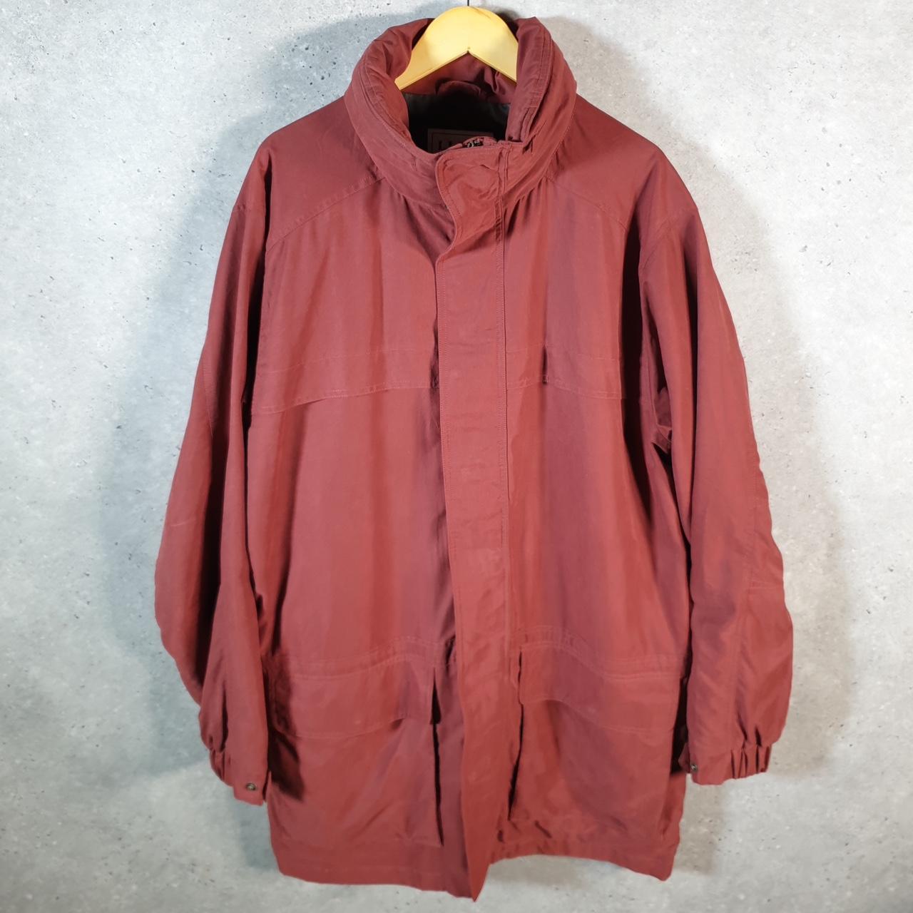 Vintage L.L. Bean GoreTex Outdoors Nylon Jacket Mens XL Tall Red Full Zip Waterproof