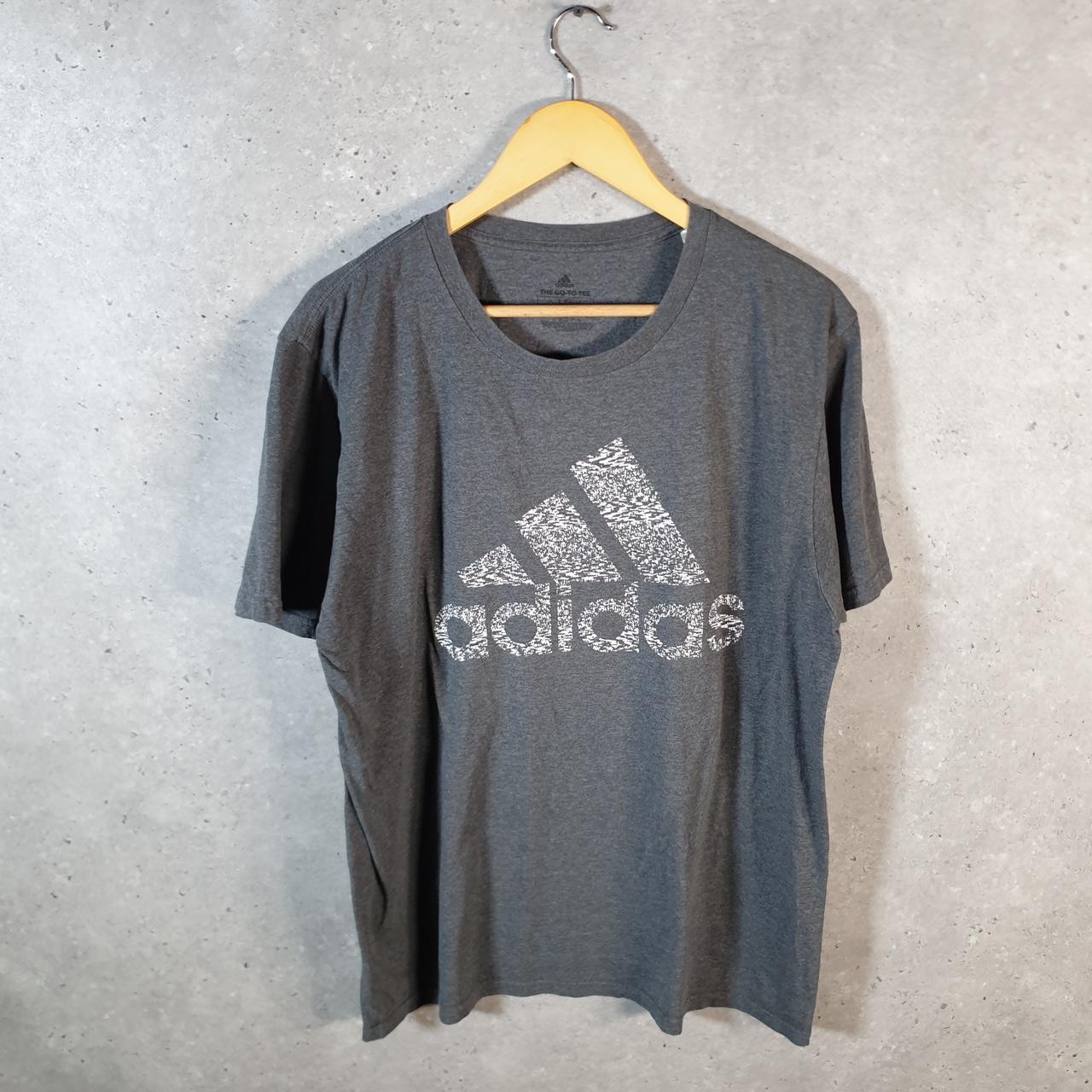 Vintage Adidas Amplifier T Shirt Men’s Large Grey Three Stripes Logo Athletic