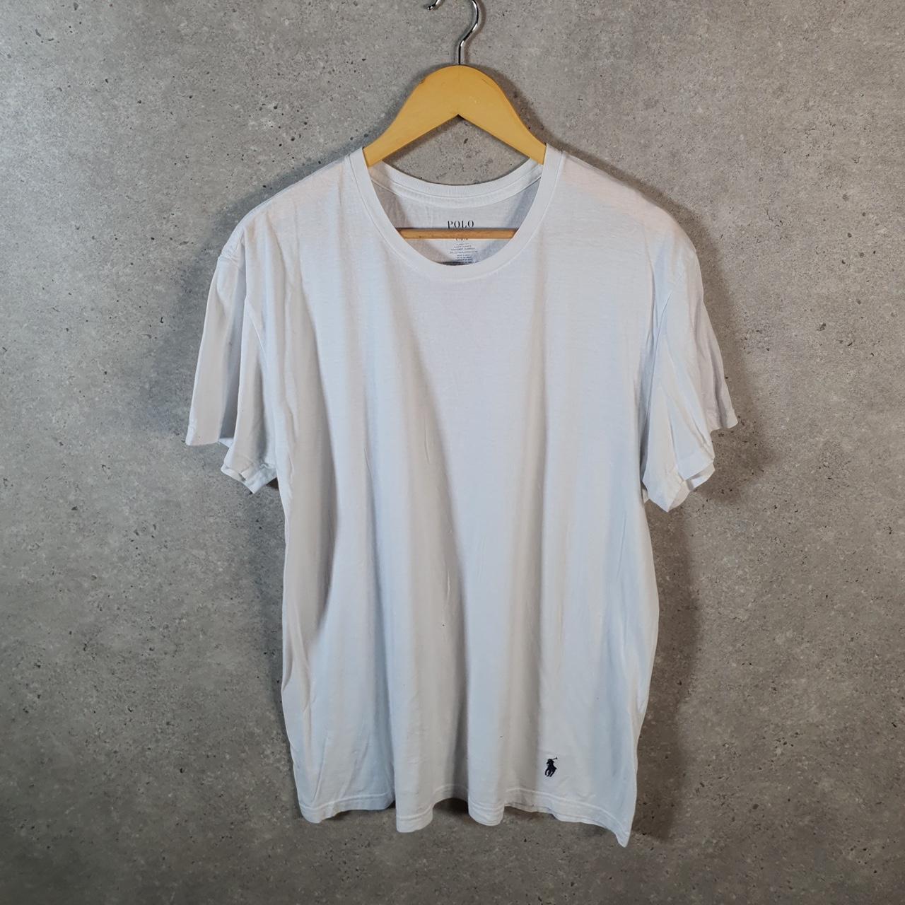 Vintage Ralph Lauren Polo T Shirt Men’s Large White Embroidered Pony Classic Fit C9104