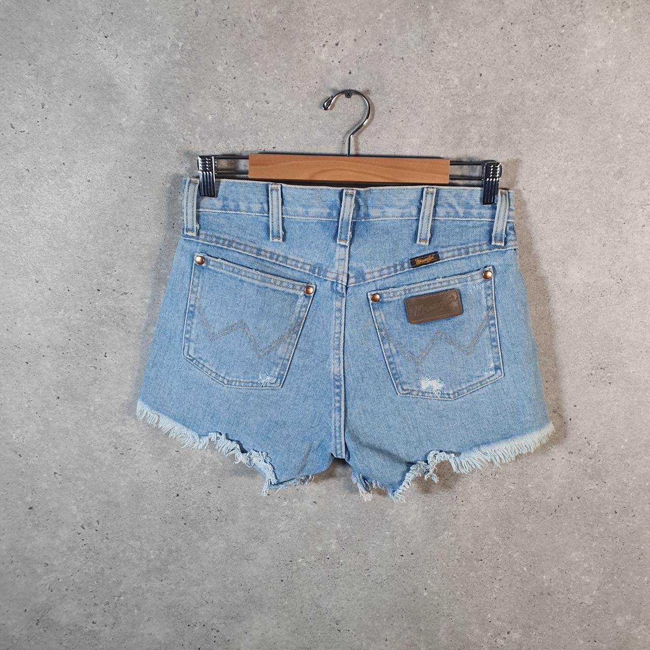 Vintage Wrangler Cut Short Baggy Shorts Jorts Cargo Womens W30 Blue Relaxed Denim