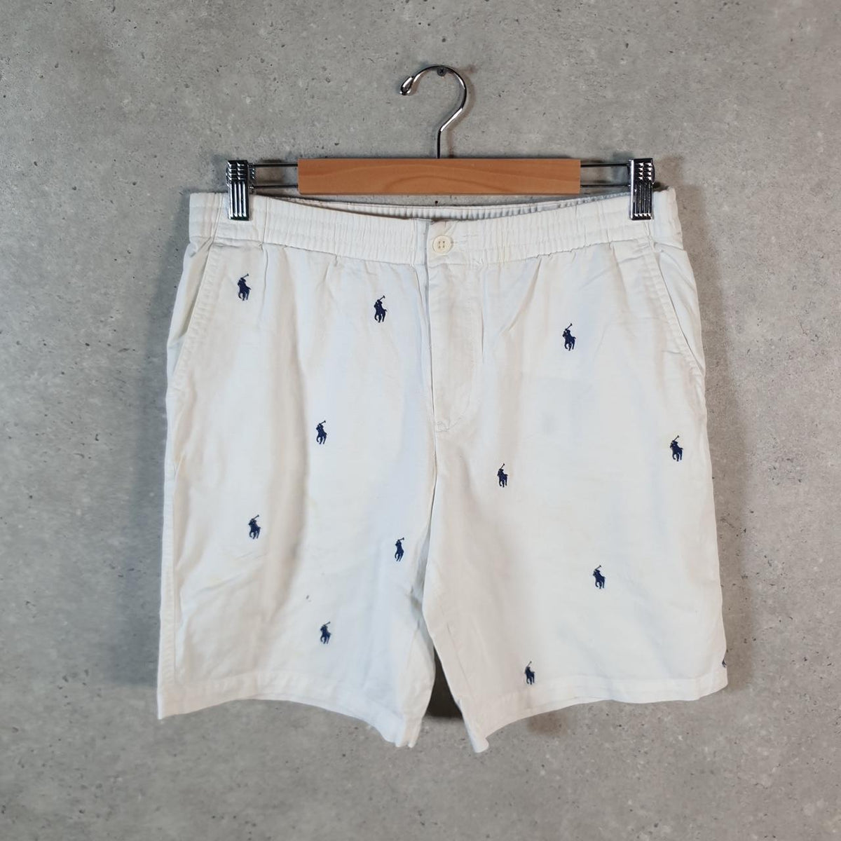 Vintage Ralph Lauren Polo Shorts Jorts Chino Cargo Womens W30 White Baggy Cotton