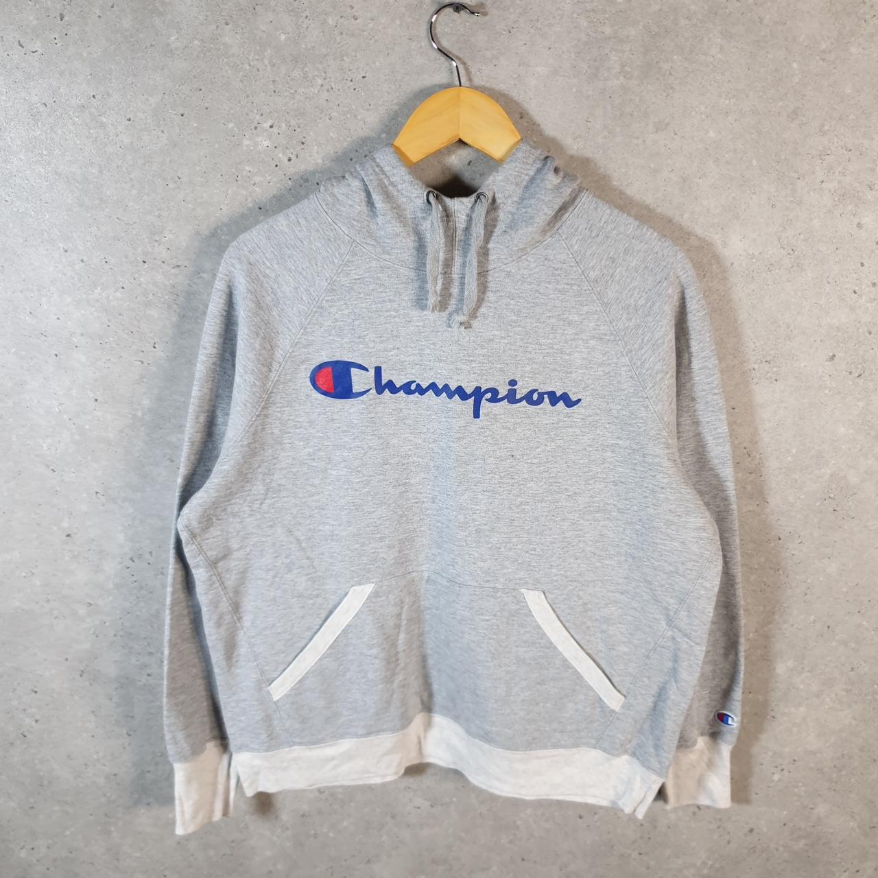 Vintage Champion Hoodie Womens Large Grey Pro Sport Spellout Pullover