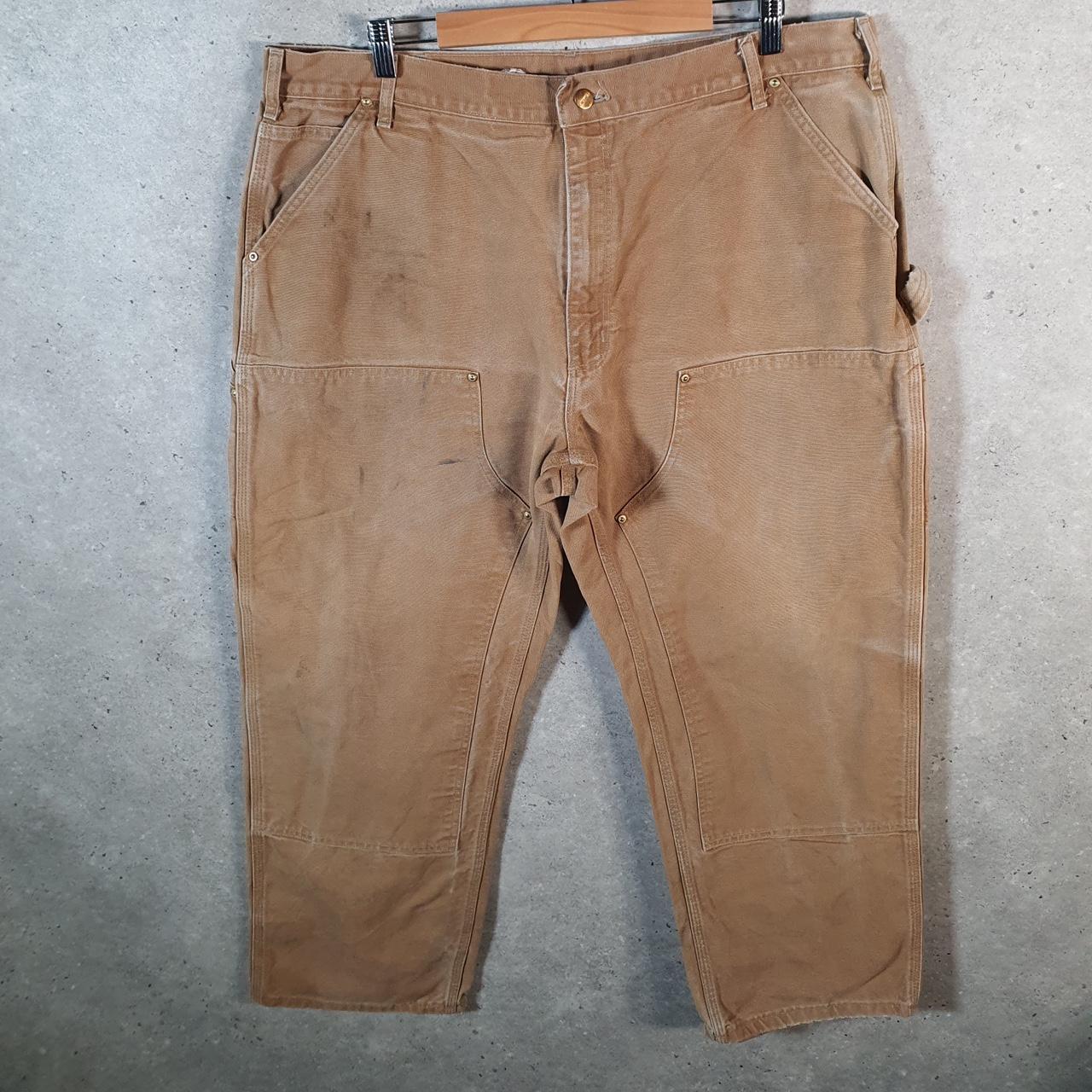 Vintage Carhartt Carpenter Double Knee Trousers Mens W42 L29 Brown Original Fit Workwear