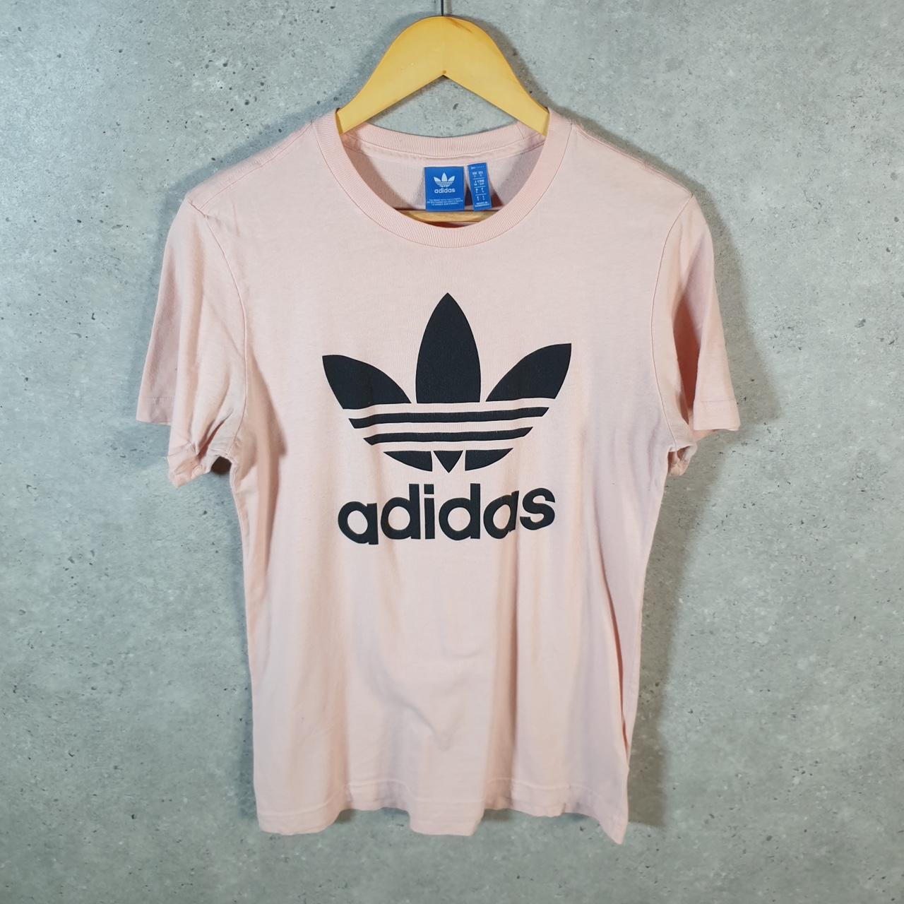 Vintage Adidas Trefoil Retro T Shirt Men’s Small Pink Three Stripes Logo Athletic