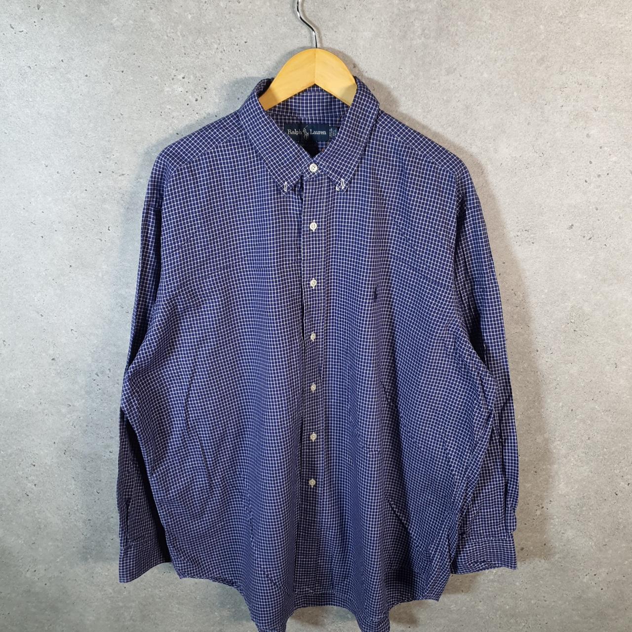 Vintage Ralph Lauren Button Down Shirt Men’s 2XL Checkered Yarmouth Fit Pony Cotton