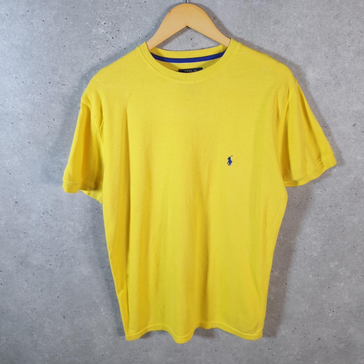 Vintage Ralph Lauren Polo T Shirt Men’s Medium yellow Embroidered Classic Fit Pony C9068