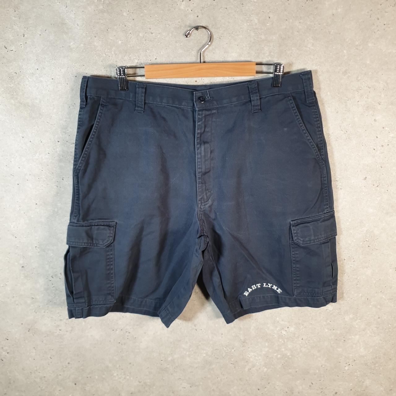 Vintage Dickies Flex Baggy Chino Shorts Jorts Cargo Mens W38 Navy Blue Relaxed Fit