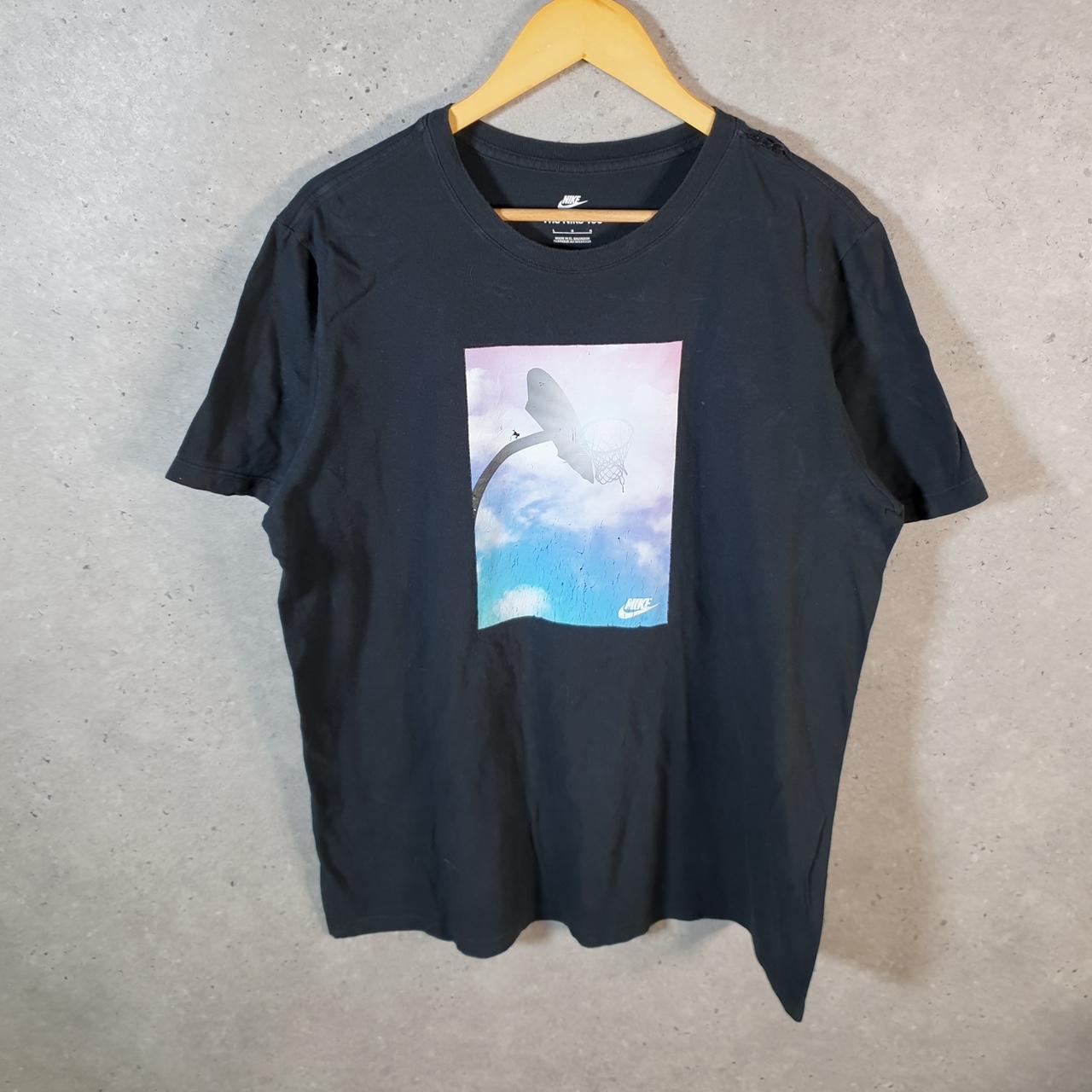 Vintage Nike Basketball Hoops T Shirt Men’s Large Black Swoosh Athletic Graphic