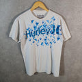 Vintage Hurley Graphic T Shirt Men’s White Medium Casual Sports Logo Athletic