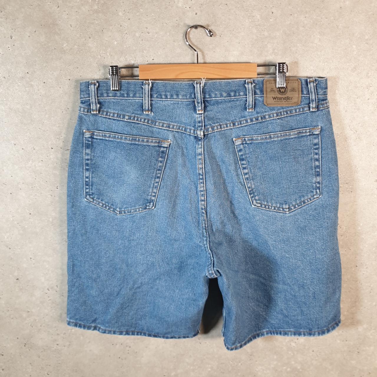 Vintage Wrangler Denim Shorts Jorts Cargo Men’s W38 Blue Baggy Cotton