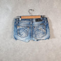 Vintage Miss Me Baggy Y2K Hip Hop Jeans Shorts Jorts Womens W28 Blue Denim Low Rise